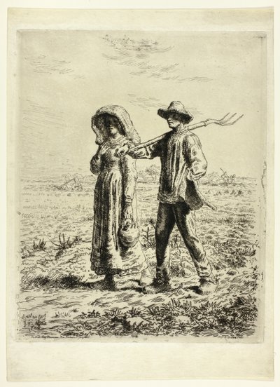 仕事に行く農民 作： Jean Francois Millet