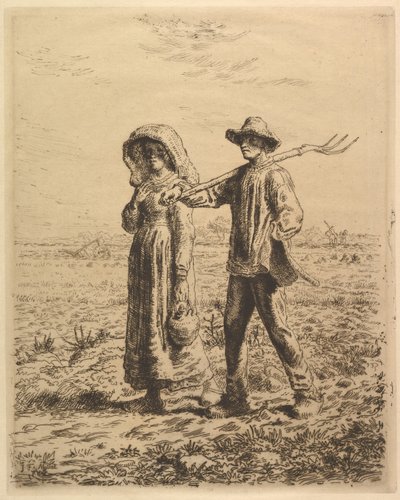 仕事に行く農民、1863年。 作： Jean Francois Millet