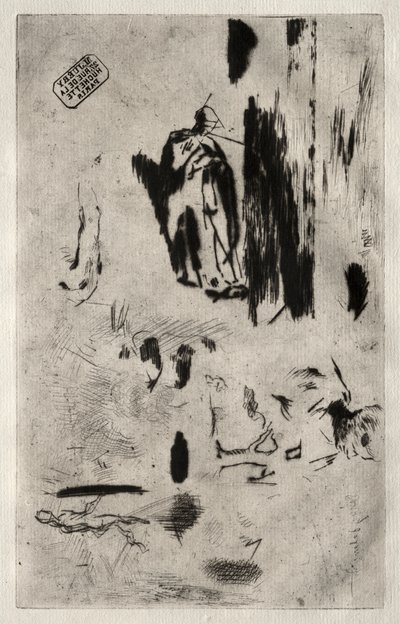 スケッチ付きプレート 作： Jean Francois Millet