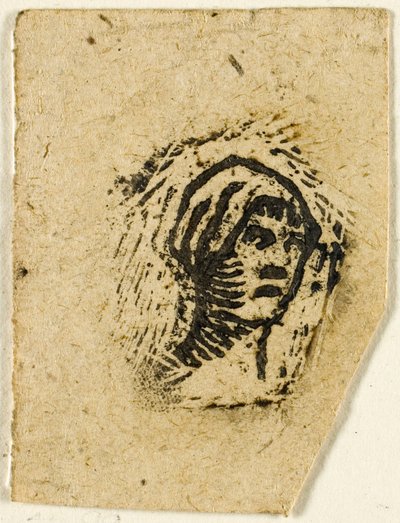 スケッチ、フラグメント: ハンカチを着た女性の頭部 作： Jean Francois Millet