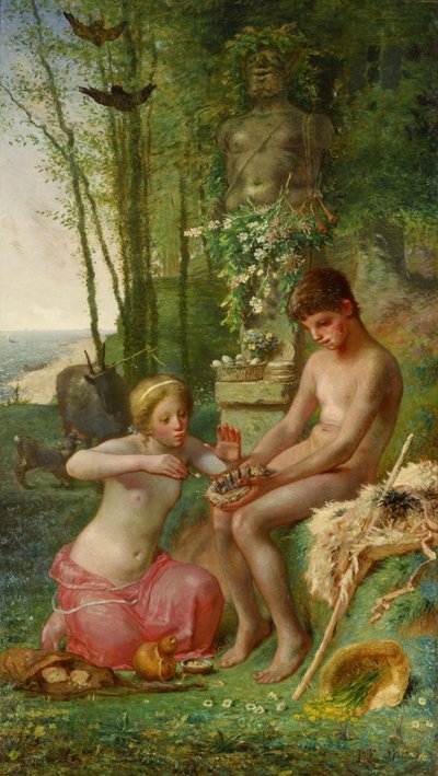 ダフニスとクロエの春、1865年 作： Jean Francois Millet