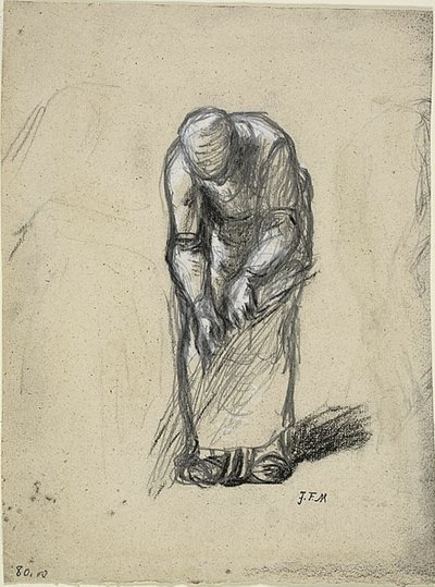 亜麻引きの研究 作： Jean Francois Millet