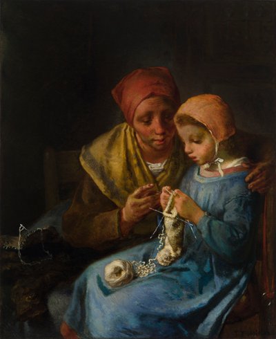 編み物のレッスン 作： Jean Francois Millet