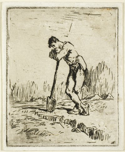 鋤にもたれかかる男 作： Jean Francois Millet