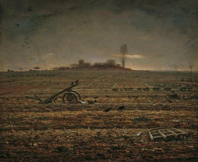 鍬と鋤のあるシャイー平原、1862年。 作： Jean Francois Millet