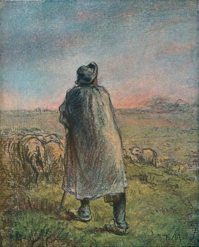 羊飼い、19世紀 作： Jean Francois Millet