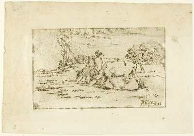 二頭の牛 作： Jean Francois Millet