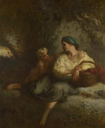 ささやきc。 1846 作： Jean Francois Millet