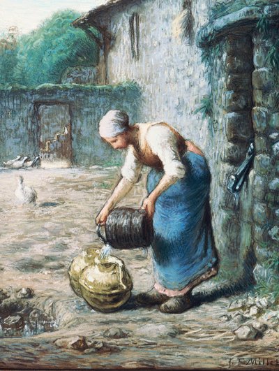 井戸の女、1866年頃 作： Jean Francois Millet