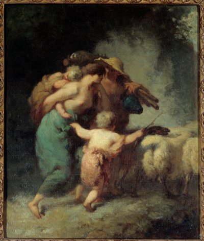 群れの帰還。ジャン・フランソワ・ミレー（1814〜1875）の絵 作： Jean Francois Millet