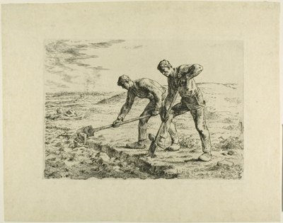 掘っている二人の男 作： Jean Francois Millet