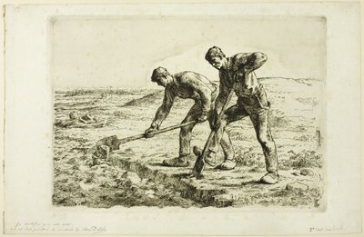 掘っている二人の男 作： Jean Francois Millet
