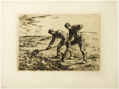 掘っている二人の男 作： Jean Francois Millet