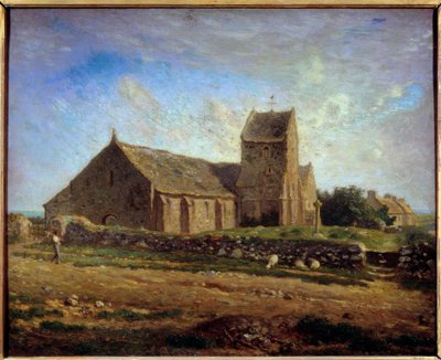 グレヴィル教会の眺め 絵画 ジャン・フランソワ・ミレー（1814-1875） 1871年 日0,6x0,73 m パリ、オルセー美術館 作： Jean Francois Millet