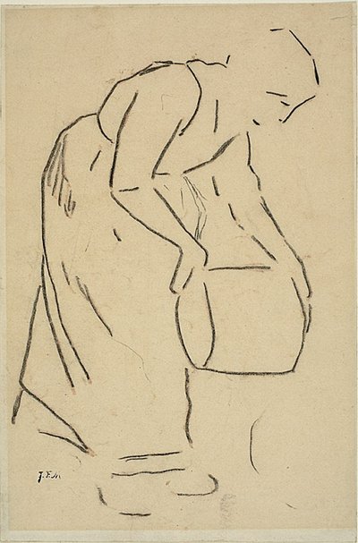 バケツを空にする女性 作： Jean Francois Millet