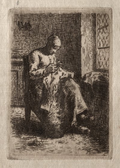 女性裁縫 作： Jean Francois Millet
