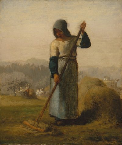 熊手を持つ女性、おそらく1856〜57年 作： Jean Francois Millet