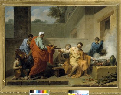 古代ローマ：「サムナイトのプレゼントを拒否するマニウス・クリウス・デンタトゥス」 作： Jean François Pierre Peyron