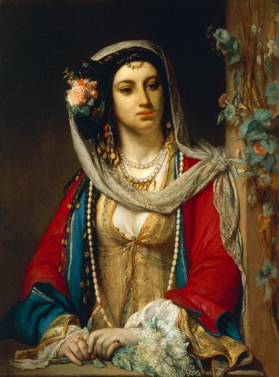 カイロのユダヤ人女性（油彩・キャンバス 作： Jean Francois Portaels
