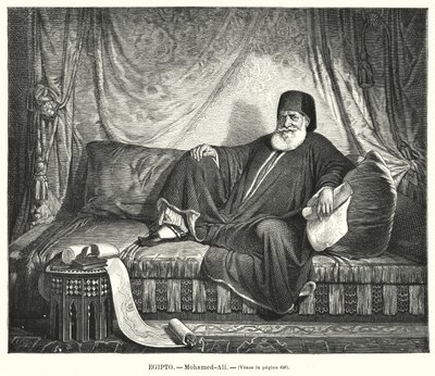 モハメド・アリ、オスマン帝国のエジプト総督（リトグラフ 作： Jean Francois Portaels