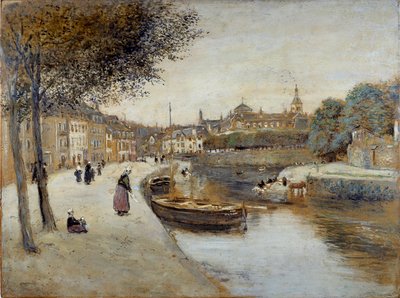 カンペールの運河 ジャン・フランソワ・ラファエリ(1850-1924)の絵画 20世紀ルアーブルのボザール美術館 作： Jean Francois Raffaelli
