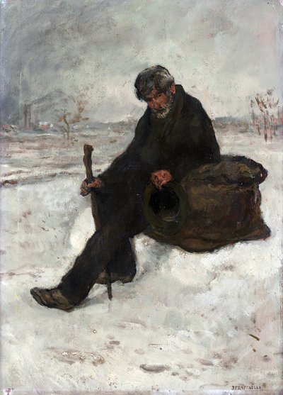 哲学者、雪の中のケミノット 作： Jean Francois Raffaelli