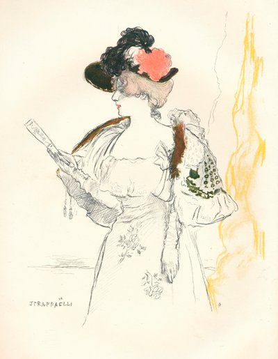 鉛筆と水色のスケッチ、1901年から 作： Jean Francois Raffaelli
