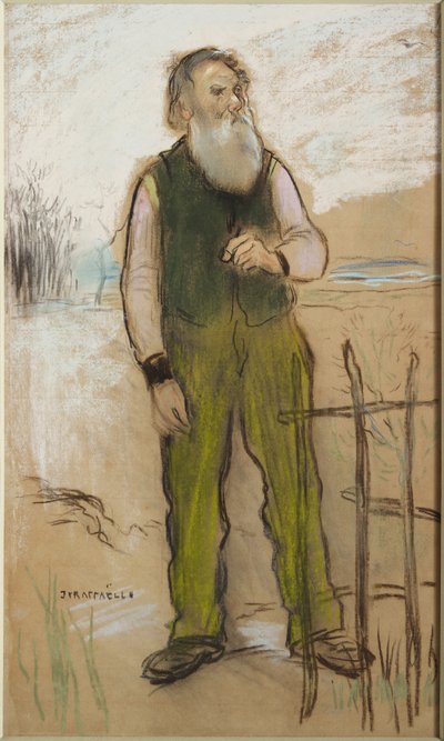 街はずれの男 1885年頃 （紙に黒チョークとパステル） 作： Jean Francois Raffaelli