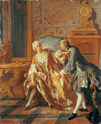 The Garter」（油彩・キャンバス 作： Jean François de Troy