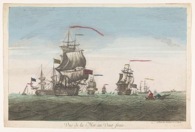 船やボートが風になびく海の景色 Vue de la mer au vent frais (オブジェクトのタイトル) 作： Jean François Daumont