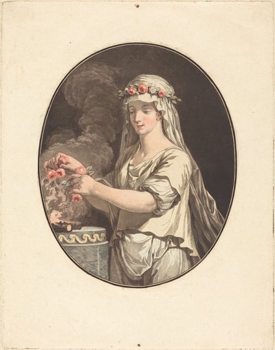 若いウェスタ 作： Jean François Janinet after Jean Jacques François Le Barbier I