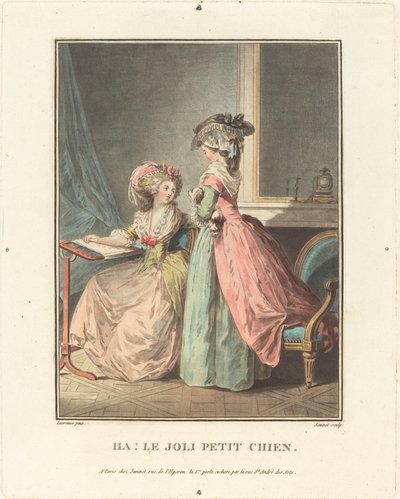 ハ！ かわいい犬 作： Jean François Janinet after Nicolas Lavreince