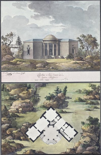 イングリッシュ ガーデンのパビリオン、1795 年 作： Jean François Thomas de Thomon