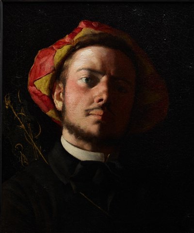 トルバドゥールとしてのポール・ヴェルレーヌの肖像 作： Jean Frederic Bazille