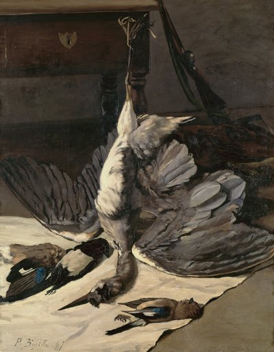 ヘロンのある静物、1867 作： Jean Frederic Bazille