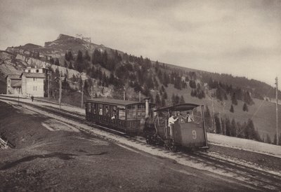 ヴィッツナウ リギ クルム、ラック式鉄道 (白黒写真) 作： Jean Gaberell