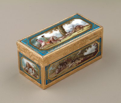 スナッフボックス、1760年頃（セーヴル磁器入りゴールド） 作： Jean Georges
