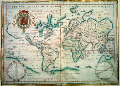 ユニバーサル水路図。 フランスの地理学者ジャン・ゲラールの手記。 1734. パリ、B.N. 作： Jean Guerard