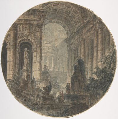 建築ファンタジー 18世紀 作： Jean Henri Alexandre Pernet.