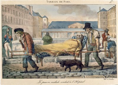 「タブローパリ」シリーズの1820年頃から病院に運ばれた無効者 作： Jean Henri Marlet
