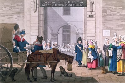 パリのルブローデヌーリス、1820年頃（カラー彫刻） 作： Jean Henri Marlet