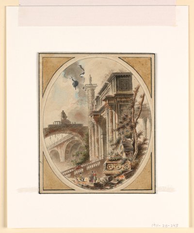 建築廃墟のファンタジー 作： Jean Henry Alexandre Pernet