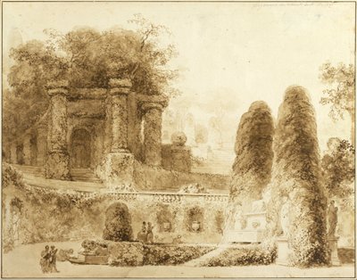 噴水のあるローマ公園、1774年 作： Jean Honore Fragonard