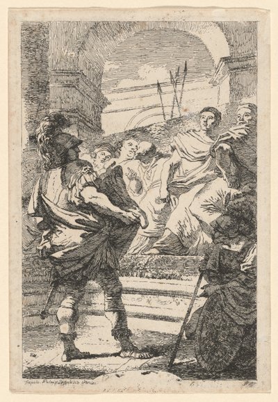 ムシウス・スカエヴォラ 作： Jean Honoré Fragonard after Giovanni Battista Tiepolo