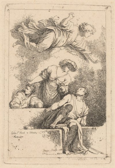 墓の弟子たち 作： Jean Honoré Fragonard after Jacopo Tintoretto