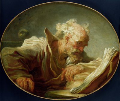 哲学者、1764年頃（146466も参照） 作： Jean Honore Fragonard
