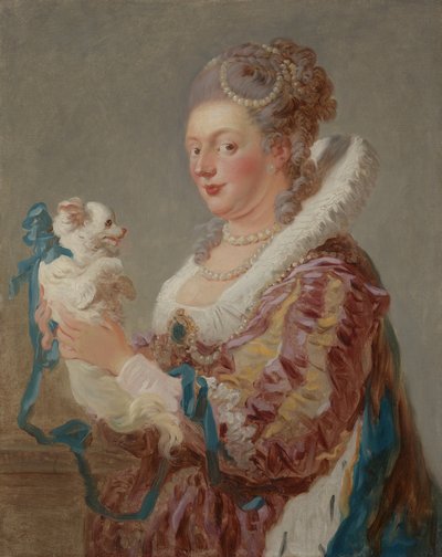 犬を持つ女性、ca。 1769。 作： Jean Honore Fragonard