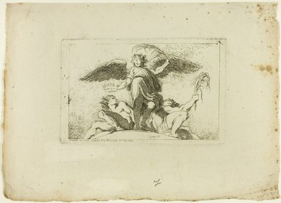 手のひらと王冠を持つ天使 作： Jean Honore Fragonard