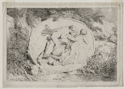 Bacchanals: 風刺するニンフの嘘 作： Jean Honore Fragonard