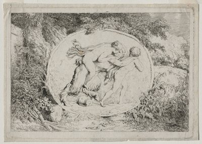 バッカナレス：Nymph Astride a Satyr、1763 作： Jean Honore Fragonard